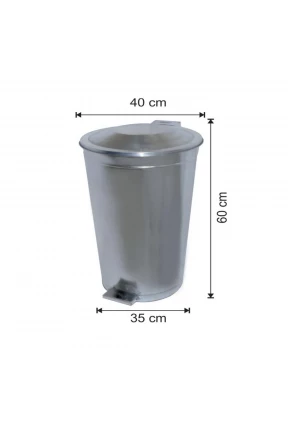 Galvaniz Pedallı Çöp Kovası 60 Litre
