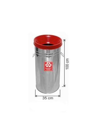 Geri Dönüşüm Çöp Kovası Paslanmaz 35*100 Kırmızı Geri Dönüşüm Çöp Kovası Paslanmaz 35*100 Kırmızı