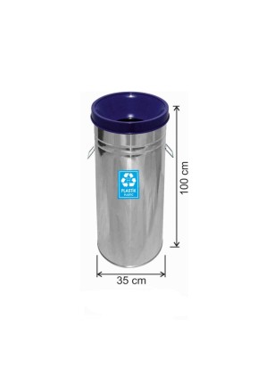 Geri Dönüşüm Çöp Kovası Paslanmaz 35*100 Mavi Geri Dönüşüm Çöp Kovası Paslanmaz 35*100 Mavi