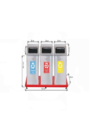 Geri Dönüşüm Kovası 3 Lü Bazalı Pazlanmaz Geri Dönüşüm Kovası 3 Lü Bazalı Pazlanmaz