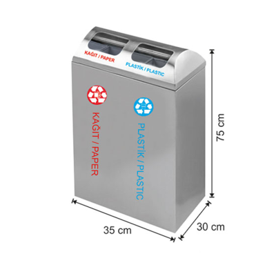 Geri Dönüşüm Seti 2 Bölmeli Paslanmaz Geri Dönüşüm Seti 2 Bölmeli Paslanmaz