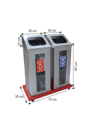 Geri Dönüşüm Seti 2 Li Şeffaf Camlı