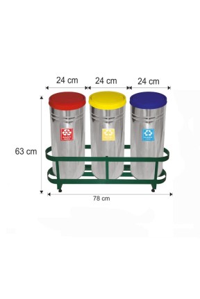 Geri Dönüşüm Seti 3 Lü Döner Kapaklı