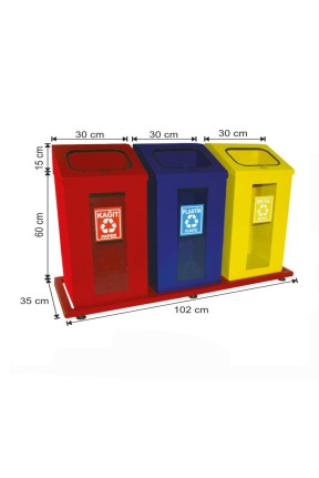 Geri Dönüşüm Seti 3 Lü Kırılmaz Camlı