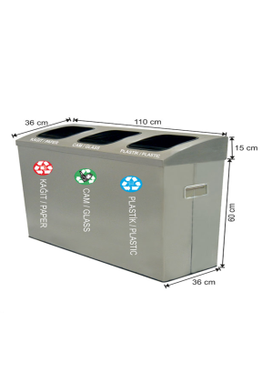 Geri Dönüşüm Seti 3 Lü Paslanmaz 235 Litre Geri Dönüşüm Seti 3 Lü Paslanmaz 235 Litre