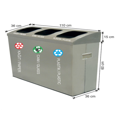 Geri Dönüşüm Seti 3 Lü Paslanmaz 235 Litre Geri Dönüşüm Seti 3 Lü Paslanmaz 235 Litre