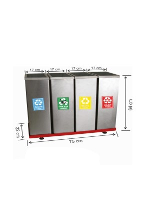 Geri Dönüşüm Seti 4 Lü Paslanmaz Geri Dönüşüm Seti 4 Lü Paslanmaz