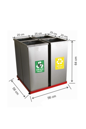 Geri Dönüşüm Seti 4 Lü Paslanmaz Bazalı Geri Dönüşüm Seti 4 Lü Paslanmaz Bazalı