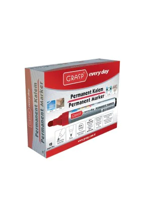 Grasp Permanent Kalem Yuvarlak Uç Siyah 12'Li Kutu