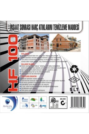 HF 100 İnşaat Sonrası Harç Atıklarını Tem.Maddesi 5 Litre