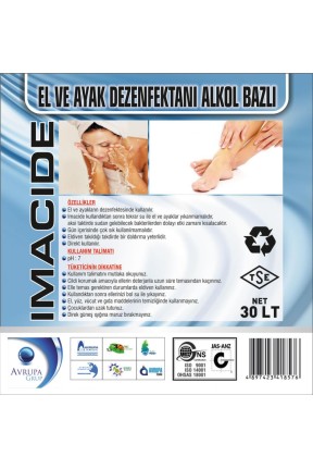 IMACIDE El ve Ayak  Dezenfektanı Alkol Bazlı 30 Litre