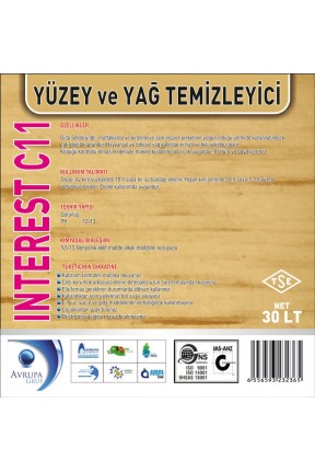 INTEREST C11 Yağ Çözücü Madde 30 Litre