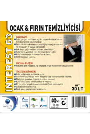 INTEREST G3 Ocak ve Fırın Temizleyici 30 Litre  