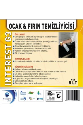 INTEREST G3 Ocak ve Fırın Temizleyici 5 Litre  