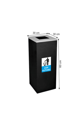 Kare Boyalı Çöp Kovası 54 Litre