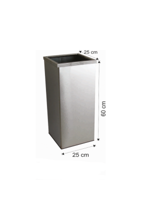 Kare Çemberli Çöp Kovası Paslanmaz 37 Litre