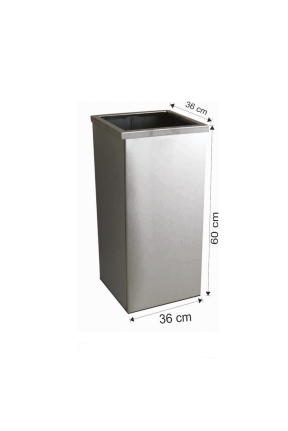 Kare Çemberli Çöp Kovası Paslanmaz 79 Litre