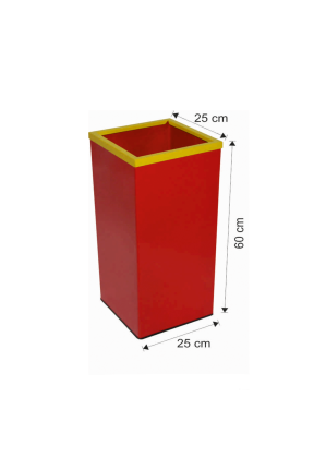 Kare Çöp Kovası Boyalı Çemberli 37 Litre