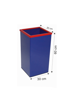 Kare Çöp Kovası Boyalı Çemberli 54 Litre