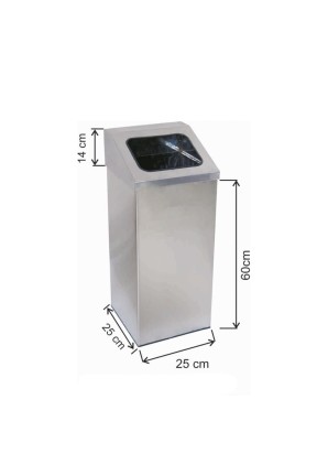 Kare Çöp Kovası Paslanmaz 37 Litre