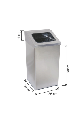 Kare Çöp Kovası Paslanmaz 79 Litre