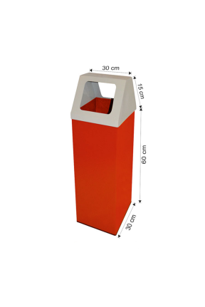 Kare Kapaklı Boyalı Çöp Kovası 54 Litre