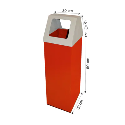 Kare Kapaklı Boyalı Çöp Kovası 54 Litre