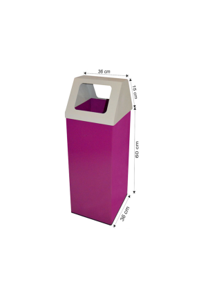 Kare Kapaklı Boyalı Çöp Kovası 79 Litre