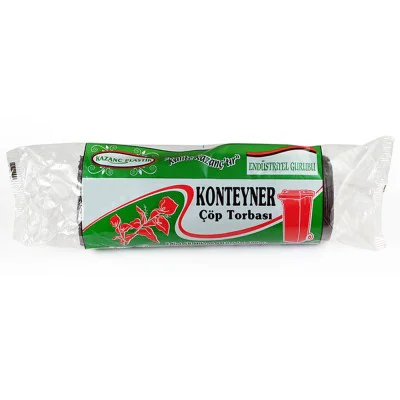 Kazanç 240 Litre Çöp Konteyner Torbası 120*150  Siyah 55 Mikron