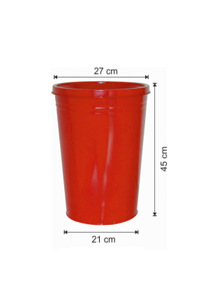 Konik Çöp Kovası 20 Litre Boyalı