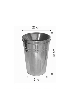 Konik Çöp Kovası 20 Litre Kapalı Tip Paslanmaz