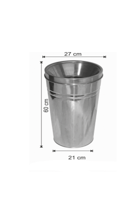 Konik Çöp Kovası 30 Litre Kapalı Tip Paslanmaz