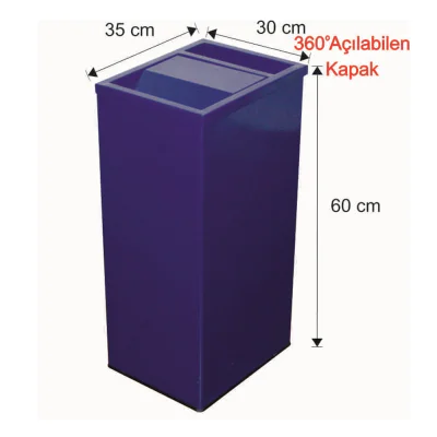 Küllüklü Çatı Kapaklı Çöp Kovası Boyalı 63 Litre Küllüklü Çatı Kapaklı Çöp Kovası Boyalı 63 Litre
