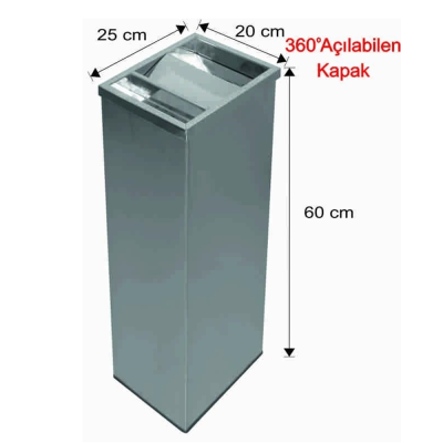Küllüklü Çatı Kapaklı Çöp Kovası Paslanmaz 30 Litre Küllüklü Çatı Kapaklı Çöp Kovası Paslanmaz 30 Litre