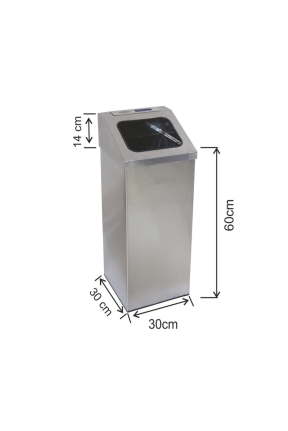 Küllüklü Çöp Kovası Paslanmaz 54 Litre