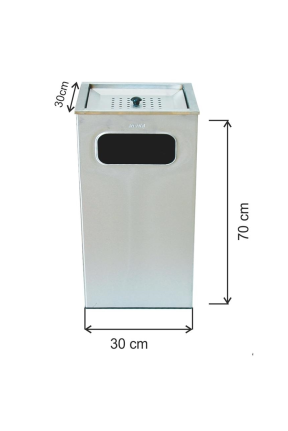 Küllüklü Çöp Kovası Paslanmaz 63 Litre