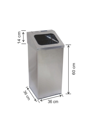 Küllüklü Çöp Kovası Paslanmaz 79 Litre