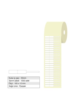Kuyumcu Etiketi Opak 105x12mm Rulo 1250 Adet