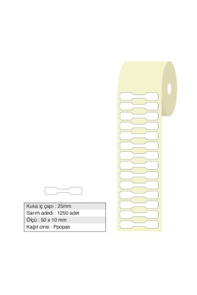 Kuyumcu Etiketi Opak 50x10mm Rulo 1250 Adet