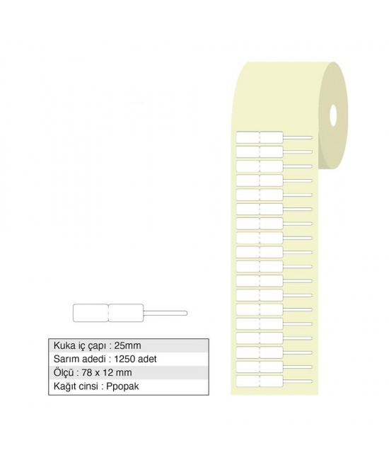 Jewelery Label Opaque 78x12mm Roll 1250 Pieces