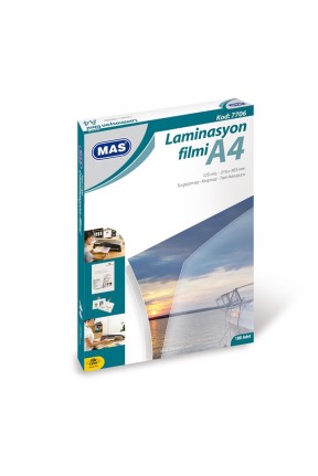 Mas 7706 Laminasyon Filmi A4 125 Mikron 100 Lü Paket