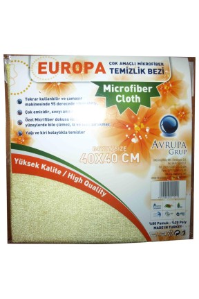 MicroFiber  Temizlik Bezi 40*40  Sarı