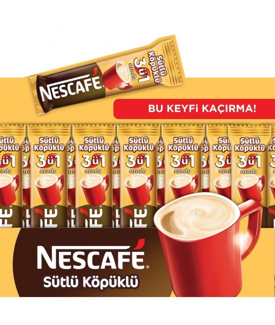 Nescafe 3'ü 1 Arada Sütlü Köpüklü 17.4 gr 72 Li Paket