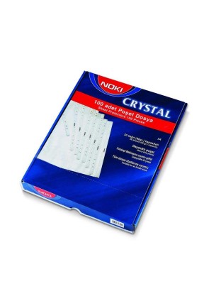 Noki Poşet Dosya Cristal Mavi Şeritli 100'Lü