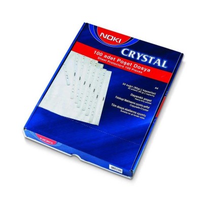 Noki Poşet Dosya Cristal Mavi Şeritli 100Lü
