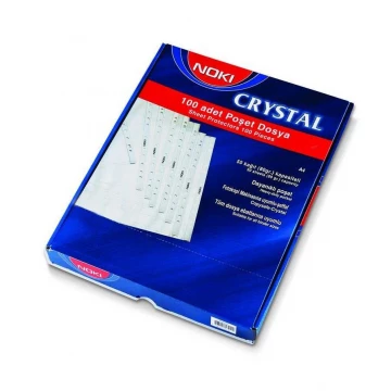 Noki Poşet Dosya Cristal Mavi Şeritli 100'Lü