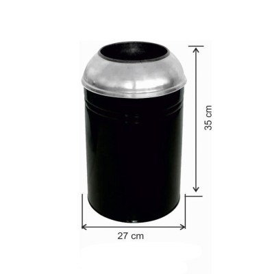 Ofis Tipi Çöp Kovası Boyalı Bombe Kapaklı 23 Litre