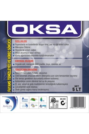 OKSA Fayans Temizleyici ve Kireç Sökücü 5 Litre
