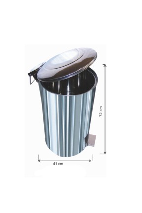 Pedallı Çöp Kovası 95 Litre Paslanmaz 