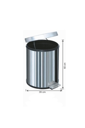 Pedallı Çöp Kovası Su Sızdırmaz İç Kovalı Paslanmaz 60 Litre 